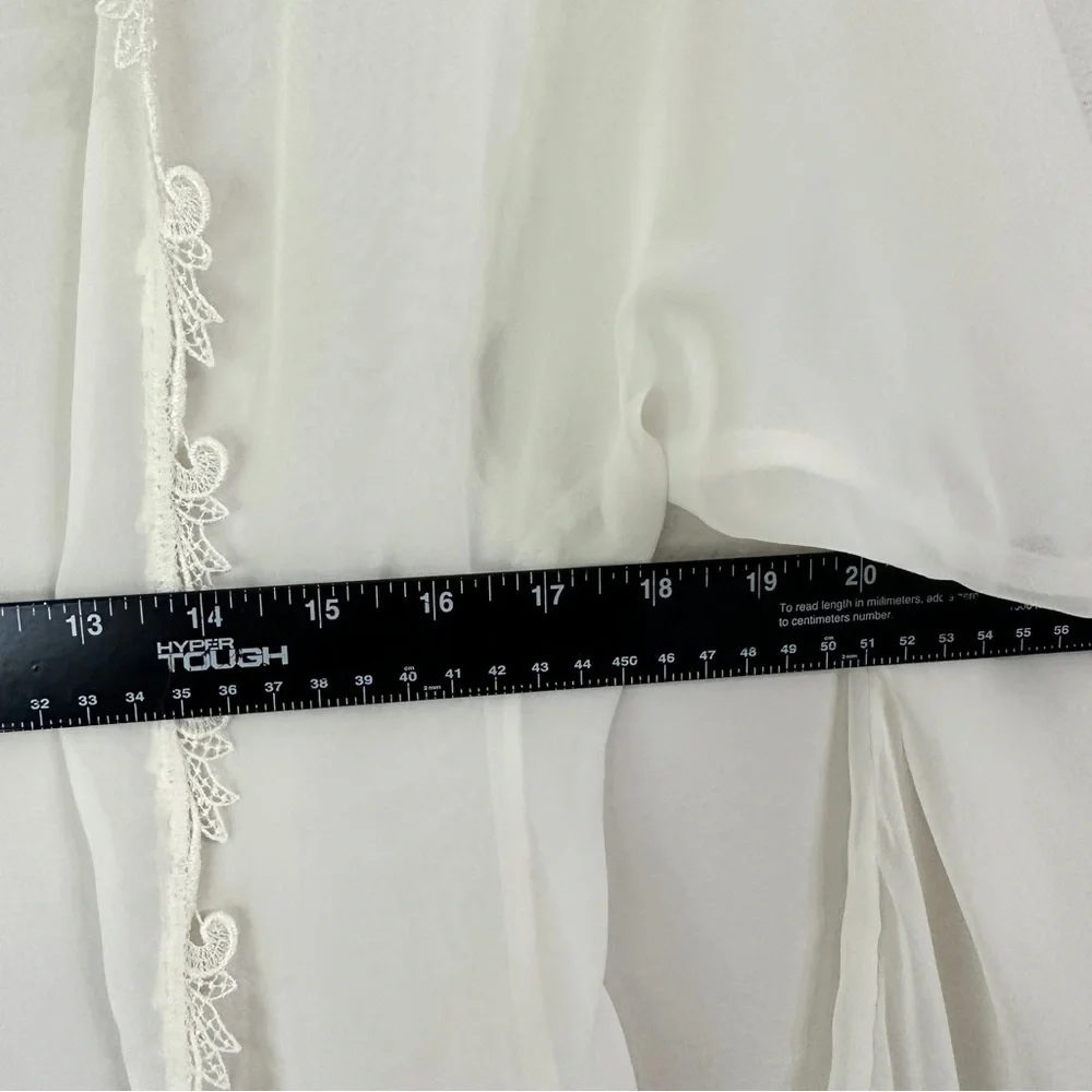 Victoria's Secret Vintage Gold Label Ivory Sheer Lace Lingerie Robe Medium